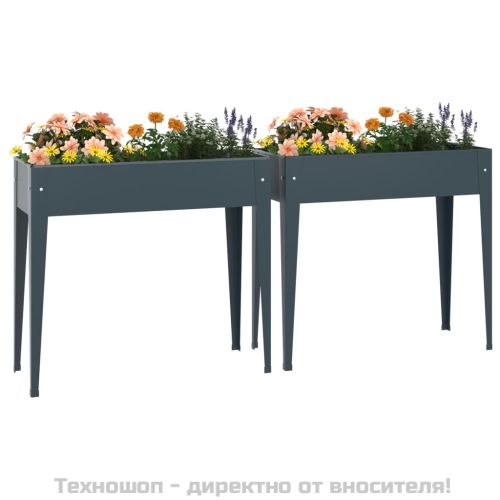 Градински кашпи, 2 бр, поцинкована стомана