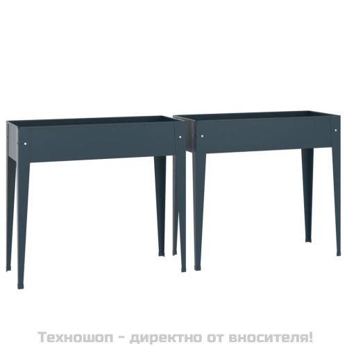 Градински кашпи, 2 бр, поцинкована стомана