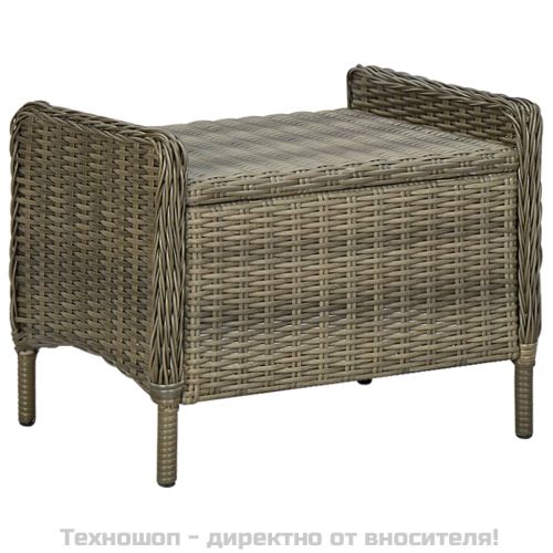 Градински трапезен комплект, 5 части, кафяв