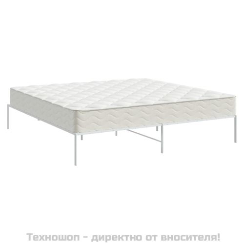 Метална рамка за легло, бяла, 180x200 см