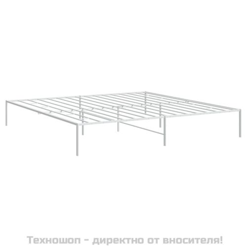 Метална рамка за легло, бяла, 180x200 см
