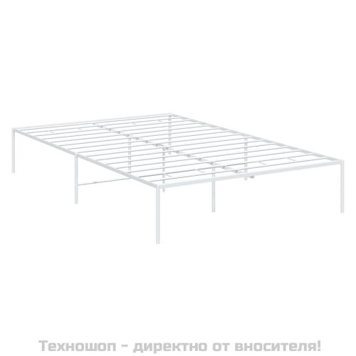 Метална рамка за легло, бяла, 135x190 см