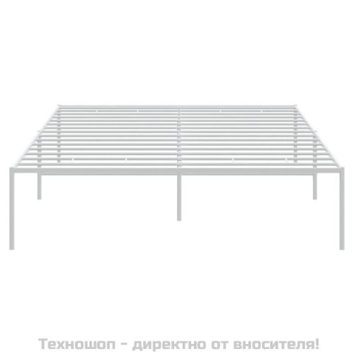 Метална рамка за легло, бяла, 135x190 см