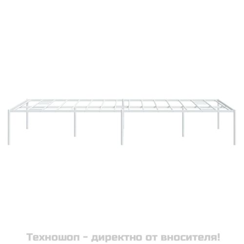 Метална рамка за легло, бяла, 135x190 см
