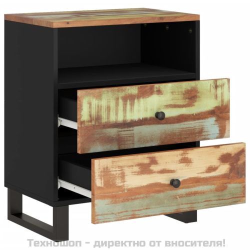 Нощно шкафче 50x33x62 см масивно регенерирано и инженерно дърво