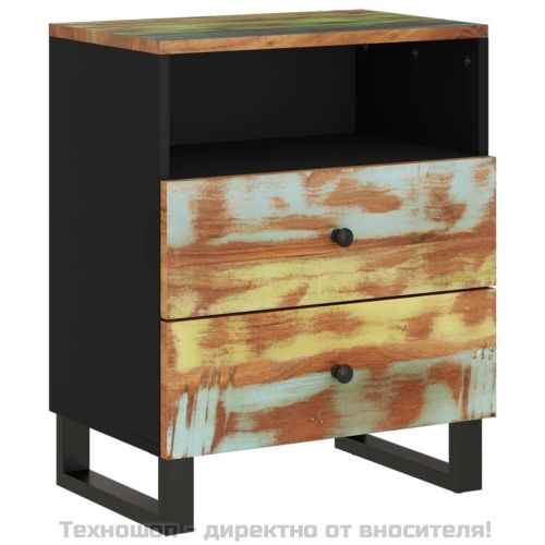 Нощно шкафче 50x33x62 см масивно регенерирано и инженерно дърво