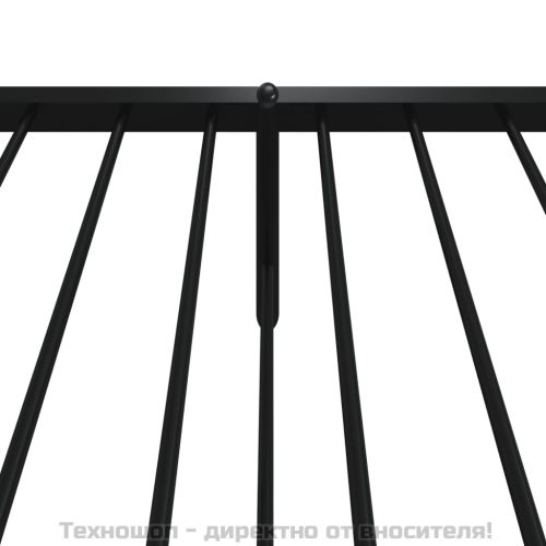 Метална рамка за легло с горна и долна табла, черна, 100x200 см