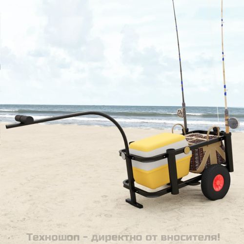 Риболовна количка, черна, стомана