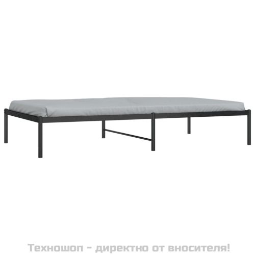 Метална рамка за легло, черна, 100x190 см