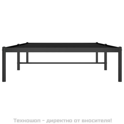 Метална рамка за легло, черна, 100x190 см