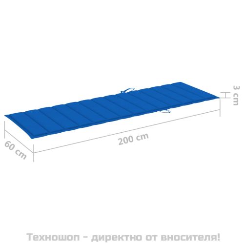 Шалте за шезлонг, кралско синьо, 200x60x3 см, Оксфорд плат