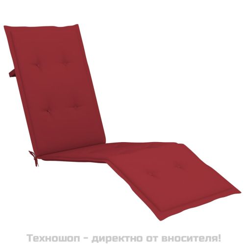 Възглавница за стол шезлонг виненочервена (75+105)x50x3 см