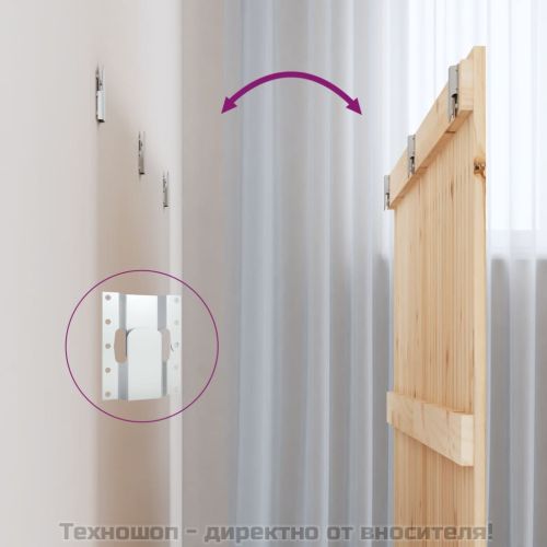 Стенна табла за спалня, 185x3x90 см, борово дърво масив