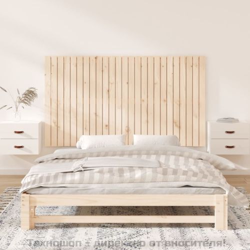 Стенна табла за спалня, 159,5x3x90 см, борово дърво масив