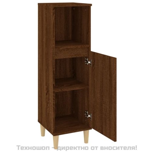 Шкаф за баня, кафяв дъб, 30x30x100 см, инженерно дърво