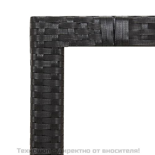 Градински трапезен комплект възглавници 5 части черен полиратан