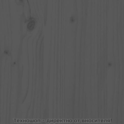 Плантер с рафт, сив, 111,5x34,5x81 см, борово дърво масив
