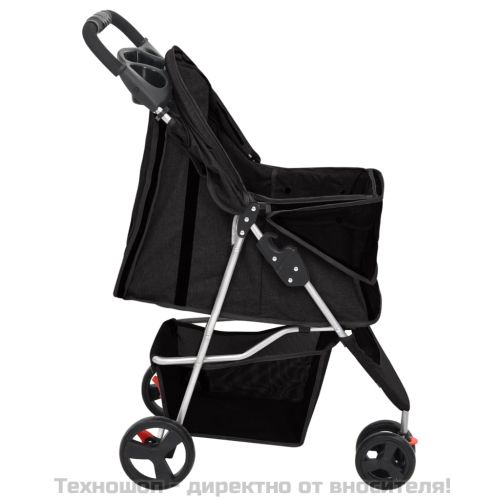 Сгъваема количка за кучета, черна, 80x46x98 см, Оксфорд плат