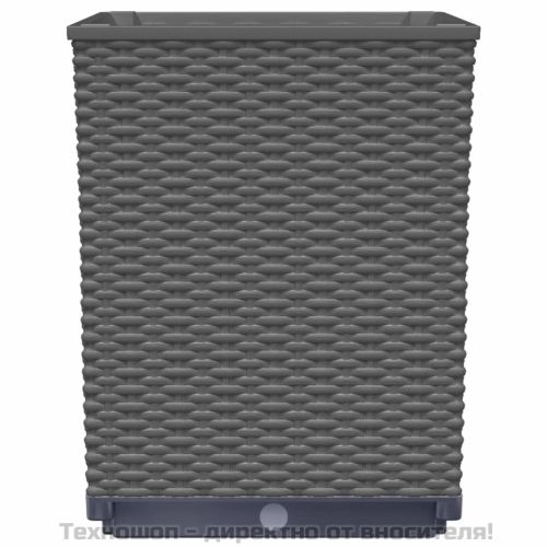 Кашпи, 4 бр, черни, 30x30x37 см, полипропилен