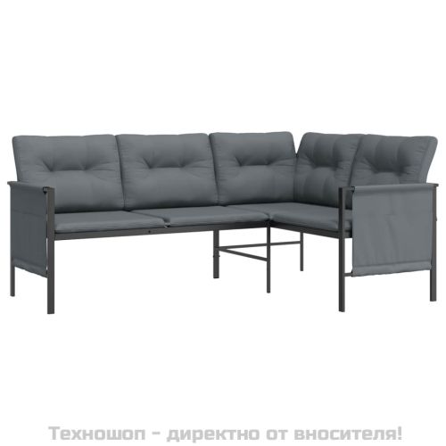 Градински лаундж комплект от 2 части, антрацит, стомана