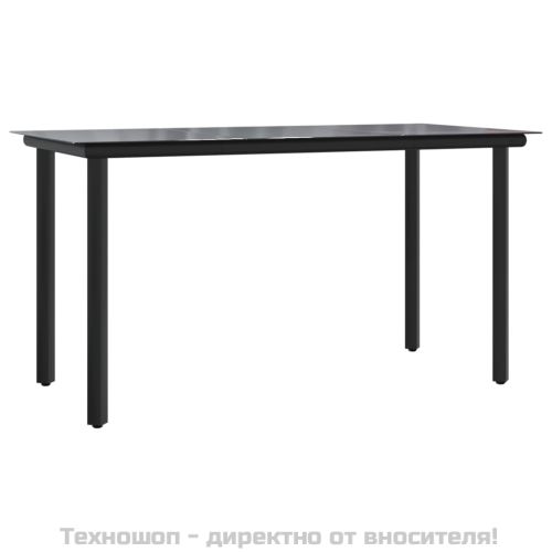 Градински трапезен комплект 7 части с възглавници сив полиратан