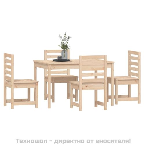 Градински трапезен комплект от 5 части, масивен бор