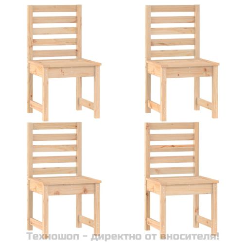 Градински трапезен комплект от 5 части, масивен бор