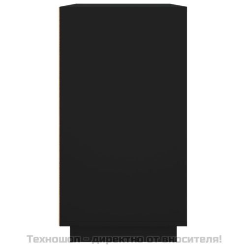 Сайдборд, черен, 80x34x75 см, инженерно дърво
