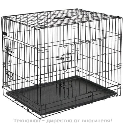 @Pet Dog Транспортна клетка за куче метал 92,5x57,5x64 см черна 15003