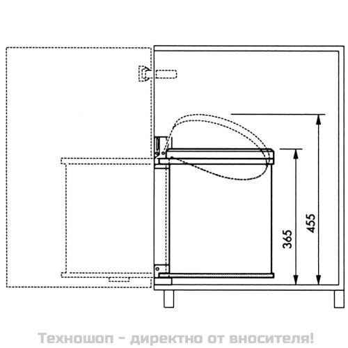 Hailo Кошче за вграждане в шкаф Compact-Box р-р М 15 л бял 3555-001