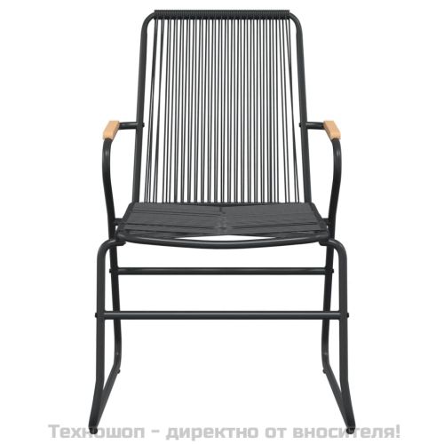 Градински трапезен комплект от 3 части, черно, PVC ратан