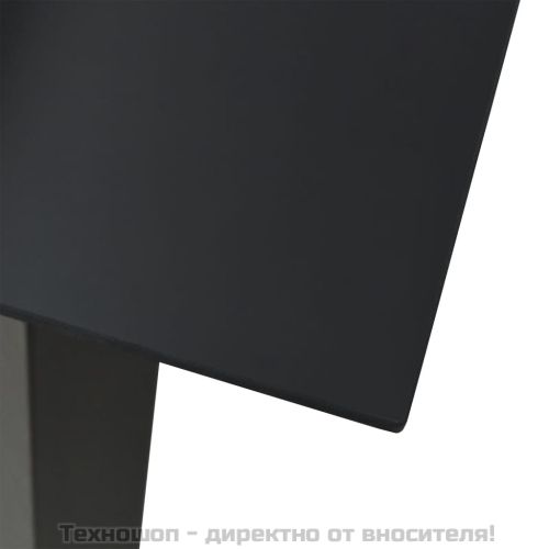 Градински трапезен комплект от 5 части, черeн, PVC ратан