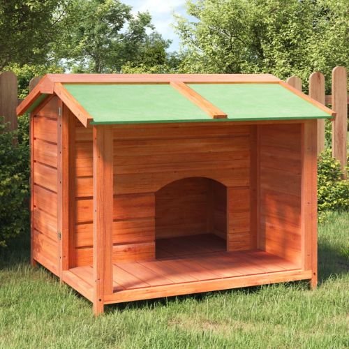 Кучешка колиба, кафява, 96x87x80,5 см, бор масив