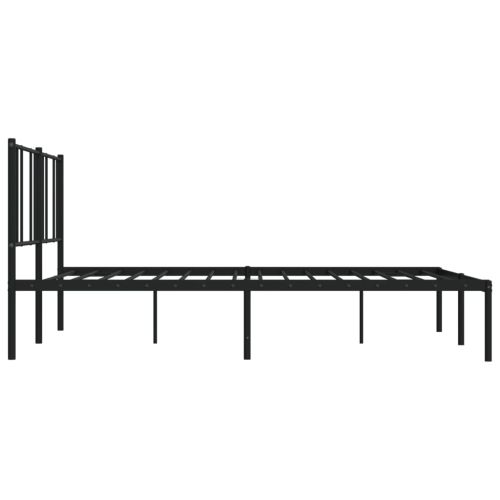 Метална рамка за легло с горна табла, черна, 183x213 см