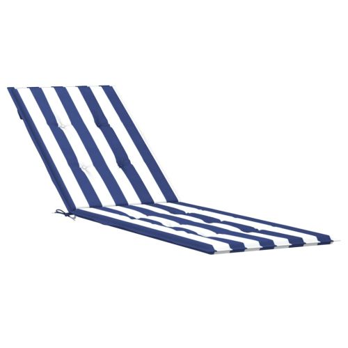 Възглавница за стол шезлонг, синьо и бяло райе, Оксфорд плат