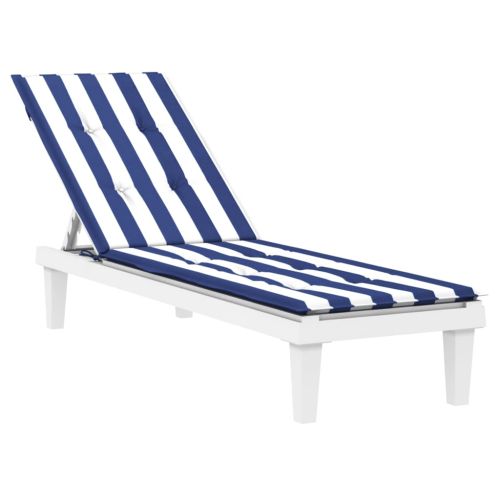 Възглавница за стол шезлонг, синьо и бяло райе, Оксфорд плат