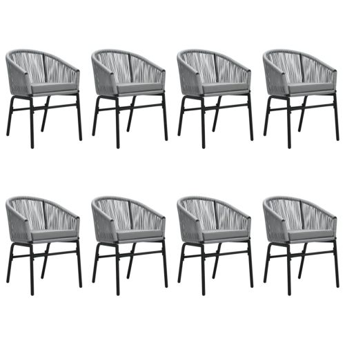 Градински трапезен комплект, 9 части, сив