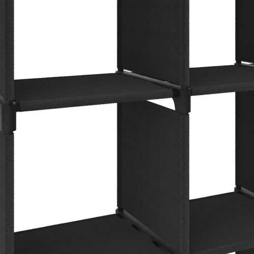 Рафт с 12 кубични отделения, черен, 103x30x141 см, плат