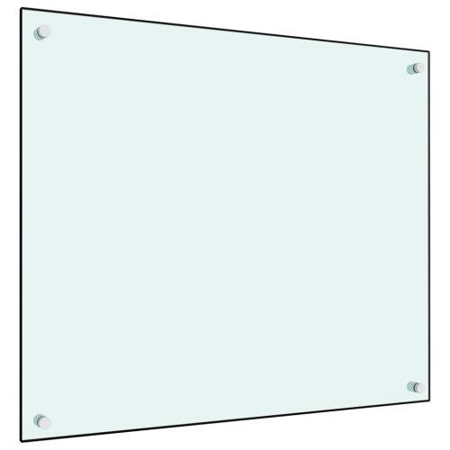 Кухненски гръб, бял, 70x60 см, закалено стъкло