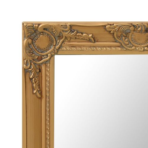 Стенно огледало, бароков стил, 50x80 см, златисто
