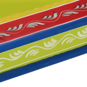 Маса за кафе, зелена, ръчно рисувана, мангово дърво масив