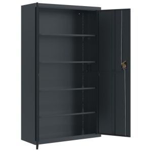 Шкаф за папки антрацит 105x40x180 см стомана