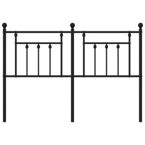 Метална табла за глава, черна, 150 см