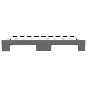 Канапе с изтеглящо разтегателно легло тъмносиво 90x190 см плат