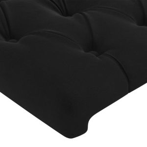 Горна табла за легло, черна, 83x16x78/88 см, кадифе