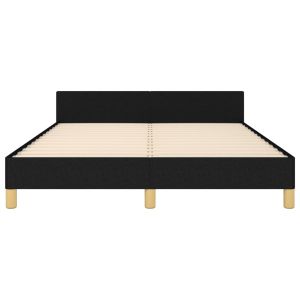 Рамка за легло с табла, черна, 140x200 см, плат