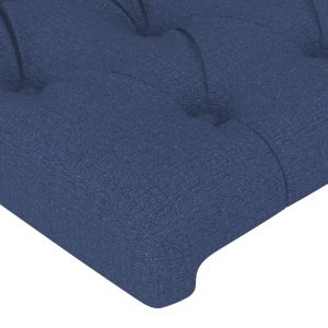 Горни табли за легло, 2 бр, синя, 72x7x78/88 см, плат