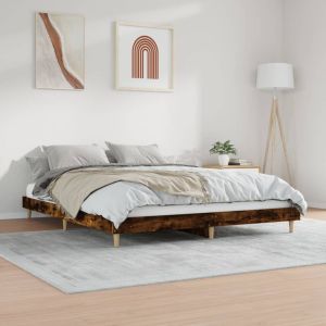 Рамка за легло, опушен дъб, 160x200 см, инженерно дърво