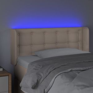 LED Горна табла за легло, капучино, 83x16x78/88 см