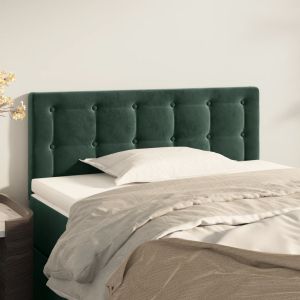 Горна табла за легло, тъмнозелена, 80x5x78/88 см, кадифе